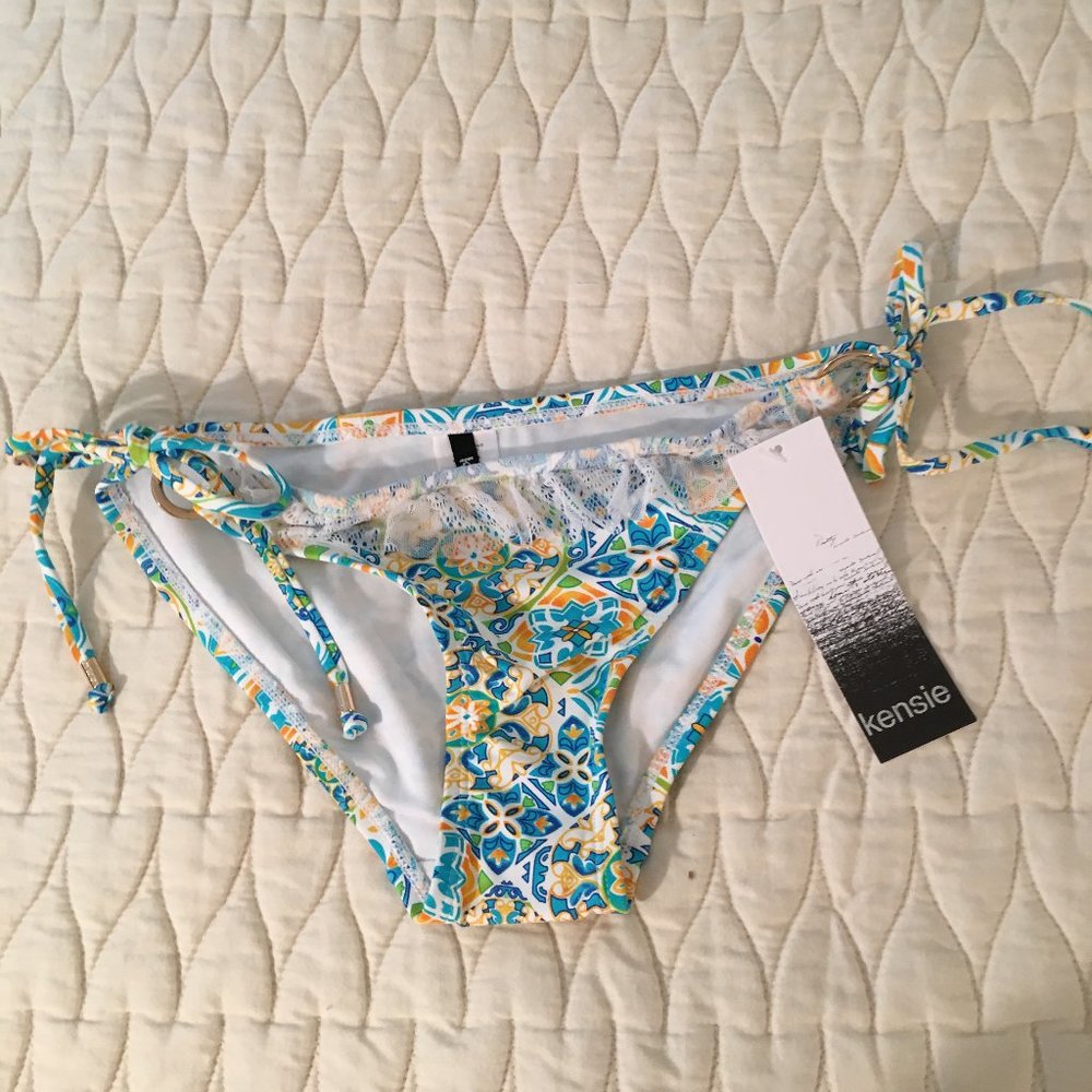 🌞 Kensie Mosaic Side Tie Bottom - Jade